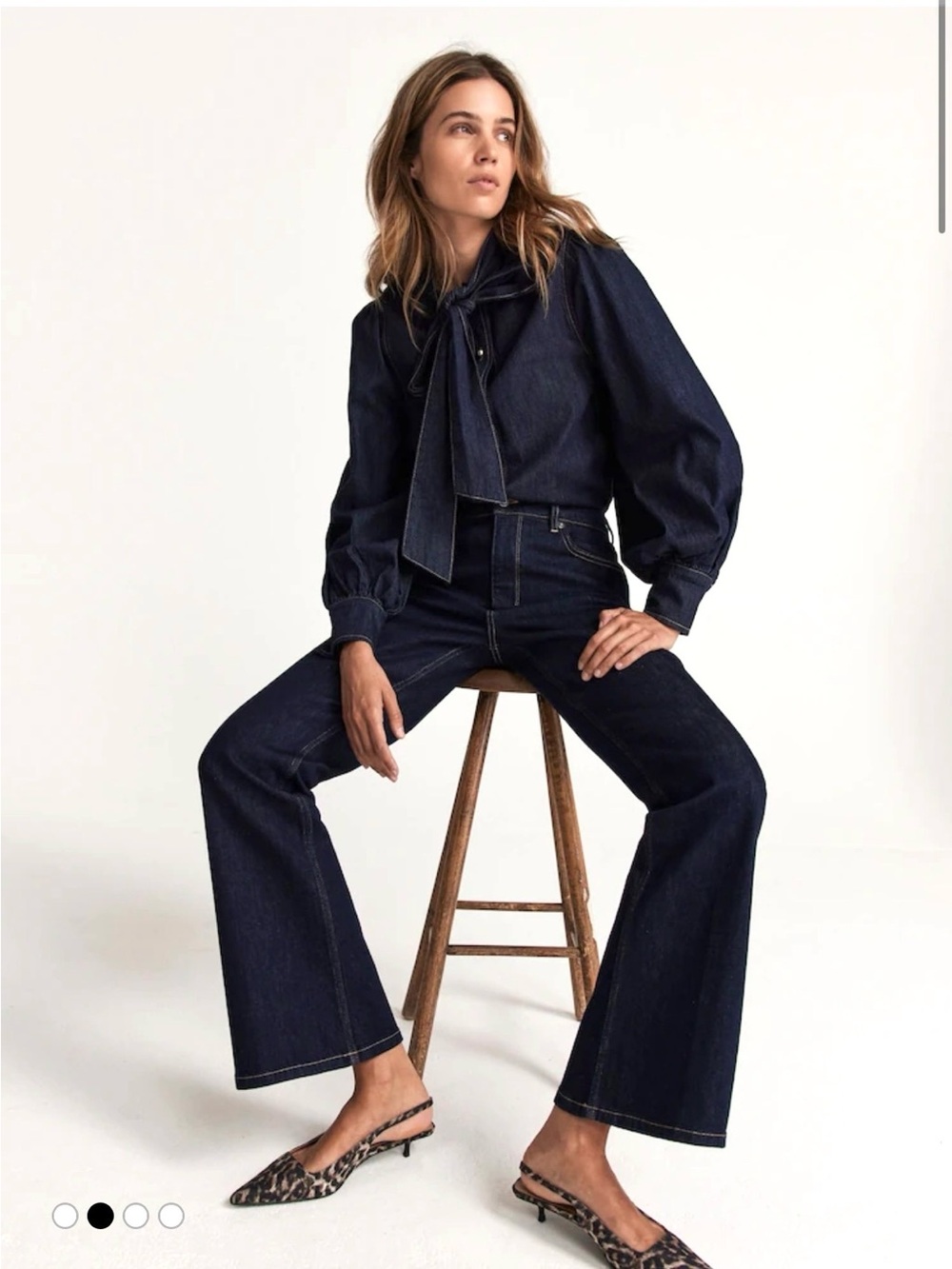 Mint Velvet Dark Wash Flare Jeans — UK 12 (US 8)
Like New